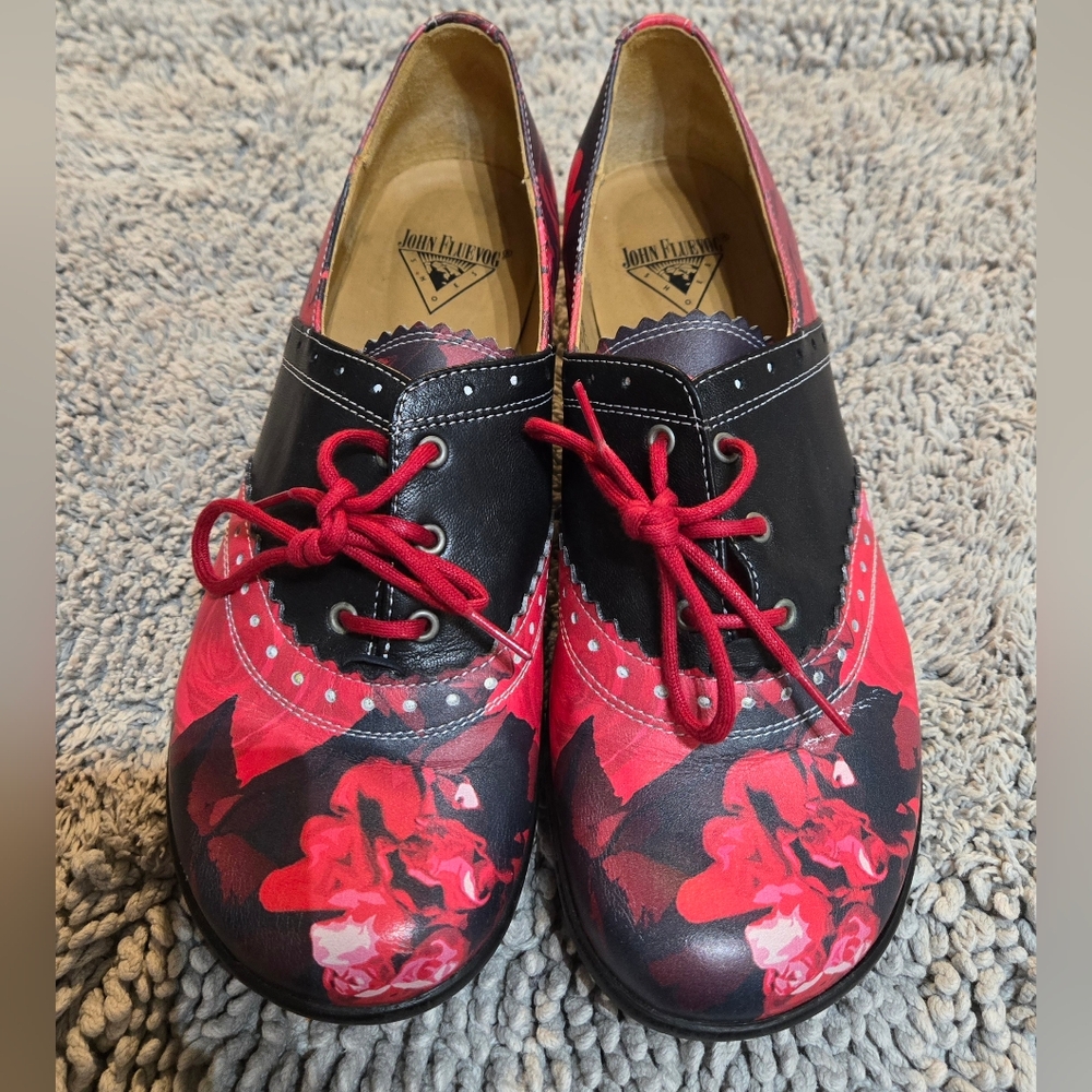 Fluevog Size 6, Rose Print Fellowships